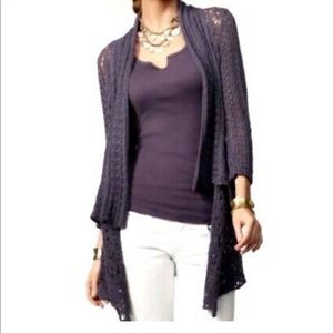 Cabi 179 M Timeless Plum Purple Cardigan Sweater
